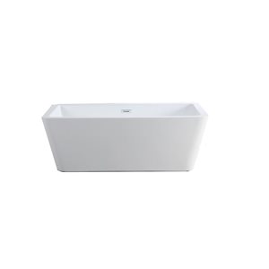 Bouticcelli ARKOS Freestanding Bathtub Center Drain White 67 x 32-in