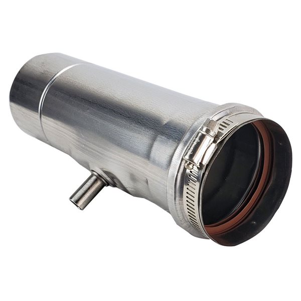 Conduit de drainage horizontal de Z-Vent 3 po diamètre x 9 po L en acier inoxydable