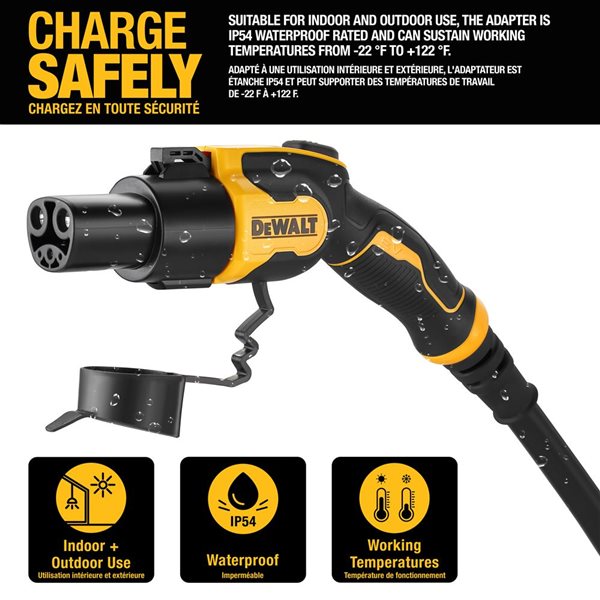 DEWALT SAE J1772 to Tesla EV Charging Adapter with High Power Connector 60 A/250 V