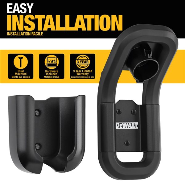 DEWALT Wall Mount Bracket for Electric Vehicle Charger - Charging Handle and Control Box - Integrated Cable Organizer