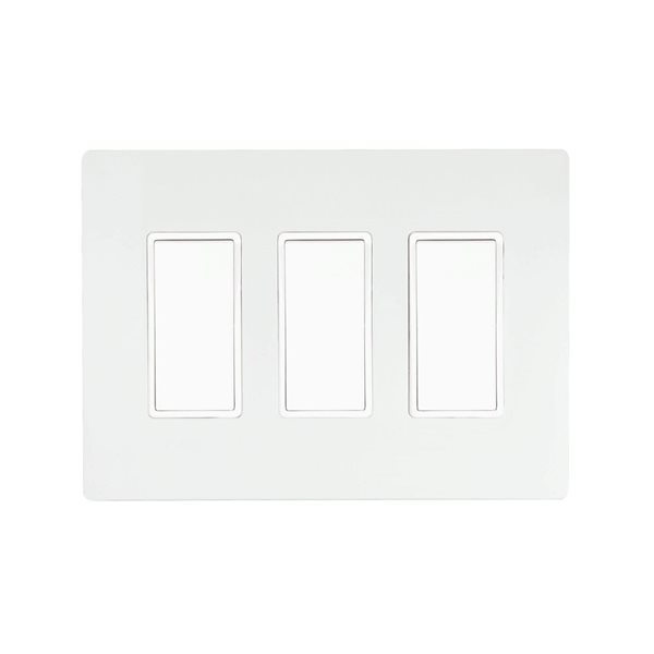 Eurofase Heating 3 Heater On/Off Paddle Switches and White 3-Gang Wall Plate