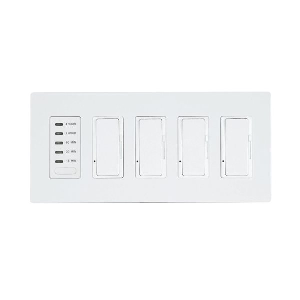 Eurofase Heating Timer and 4-Dimmer Combo and White Plastic Wall Plate