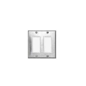 Eurofase Heating 2 Heater On/Off Paddle Switches and Stainless Steel 2-Gang Wall Plate