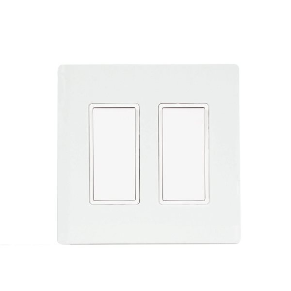 Eurofase Heating 2 Heater On/Off Paddle Switches and White 2-Gang Wall Plate