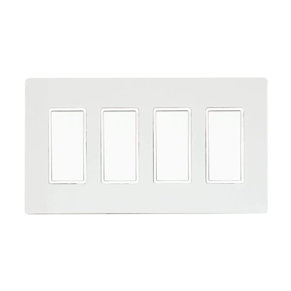 Eurofase Heating 4 Heater On/Off Paddle Switches and White 4-Gang Wall Plate