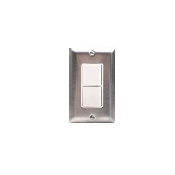 Eurofase Heating Single Duplex Heater On/Off Paddle Switch and Stainless Steel Single Gang Wall Plate and Box 20 A/Pole