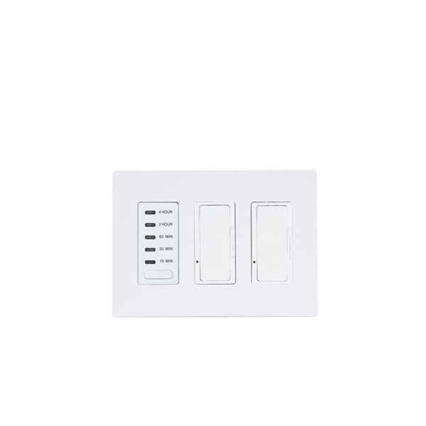 Eurofase Heating Timer and 2-Dimmer Combo and White Plastic Wall Plate