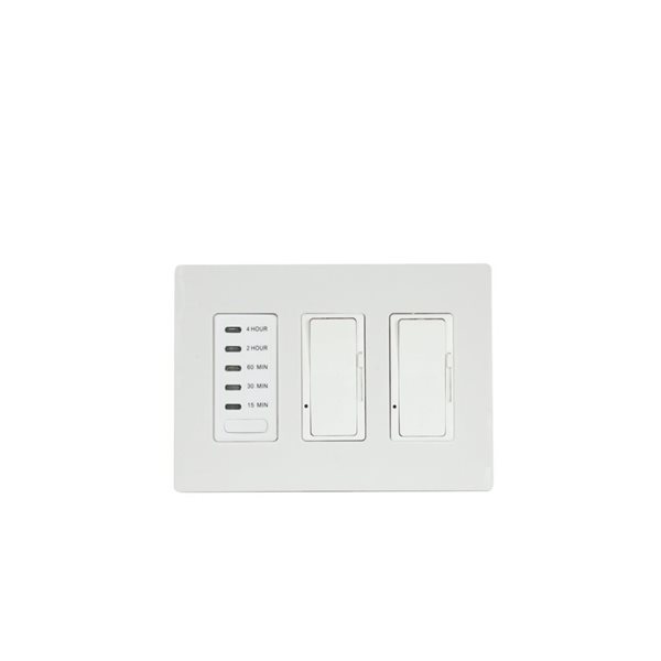 Eurofase Heating Timer and 2-Dimmer Combo and White Plastic Wall Plate