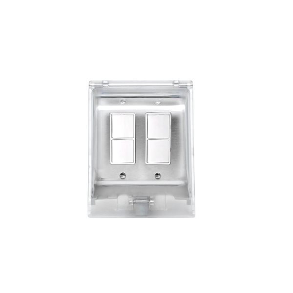 Eurofase Heating Weatherproof Recessed Mount 2-Duplex Switch and Dual Stainless Steel Gang Plate and Box 20 A per Pole