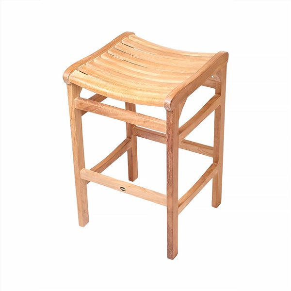 ARB Teak & Specialties Manhattan 18.75 x 30 x 19-in Teak Backless Bar Chair