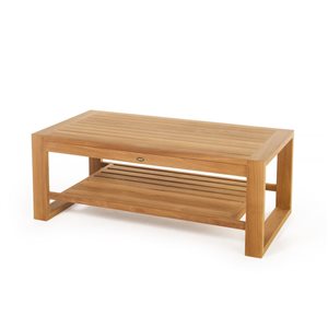 ARB Teak & Specialties Seville 47 x 24-in Teak Rectangular Coffee Table with Shelf