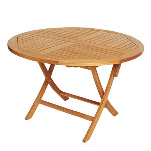 ARB Teak & Specialties 40-in Teak Folding Round Classic Dining Table