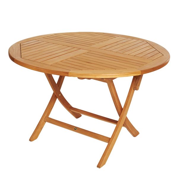 Table de patio pliante classique ronde en teck ARB Teak & Specialties 40 po