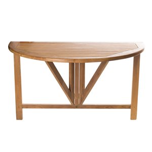ARB Teak & Specialties 48-in Teak Semi Round Folding Balcony Table