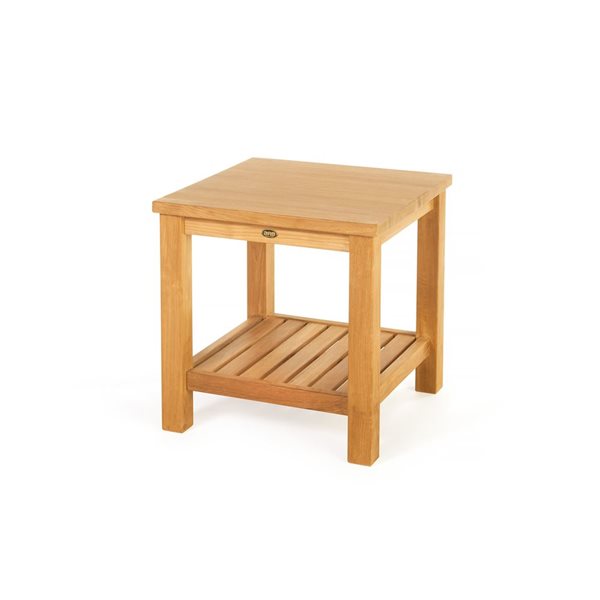 Image of Arb Teak & Specialties | Jay 24-In Teak Square Side Table With Shelf | Rona