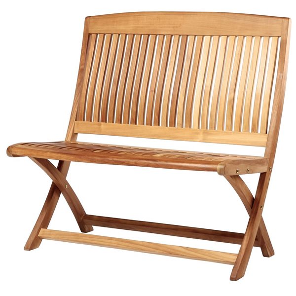 Banc pliant en teck Colorado par ARB Teak & Specialties 24,5 x 38,5 x 54 po