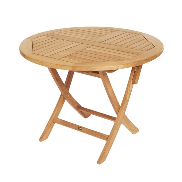 Table de patio pliante ronde en teck ARB Teak & Specialties 36 po