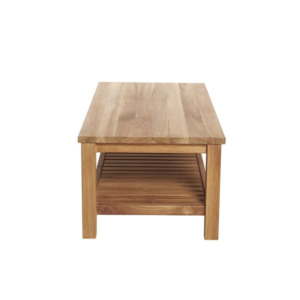 Table basse rectangulaire en teck Jay par ARB Teak & Specialties 48 x 24 po avec étagère