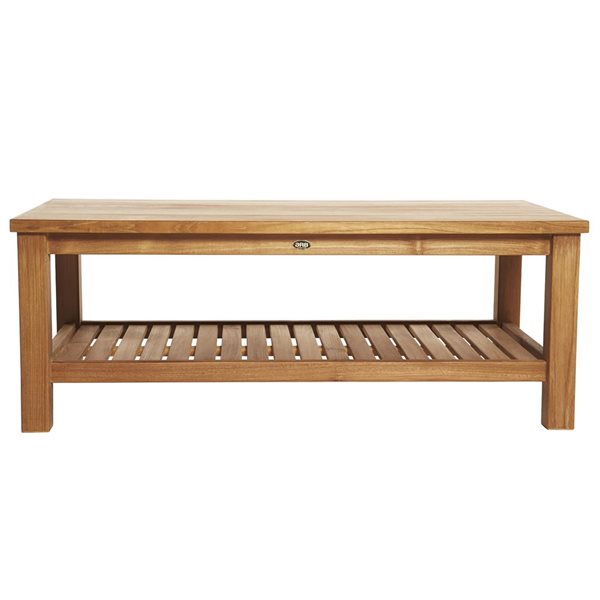 Table basse rectangulaire en teck Jay par ARB Teak & Specialties 48 x 24 po avec étagère