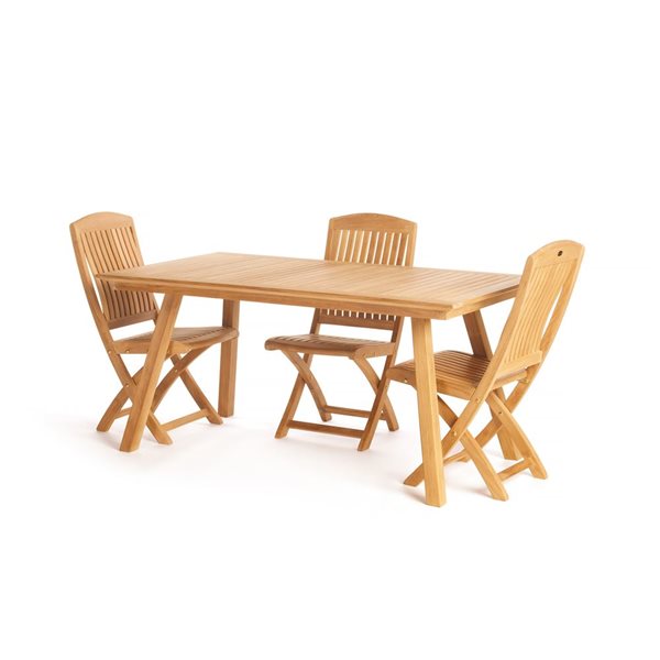 Table de patio rectangulaire en teck Cordele par ARB Teak & Specialties 63 x 36 po