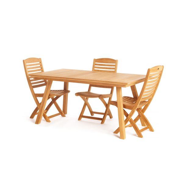 Table de patio rectangulaire en teck Cordele par ARB Teak & Specialties 63 x 36 po