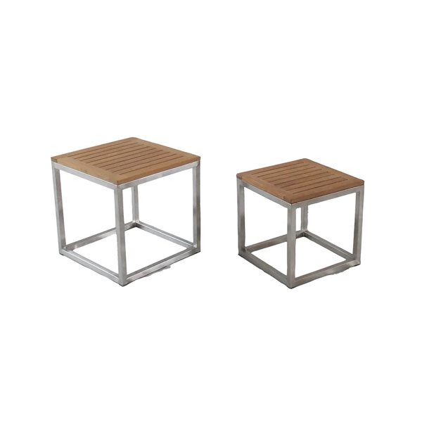 Ensemble de 2 tables d'appoint en teck Alea par ARB Teak & Specialties