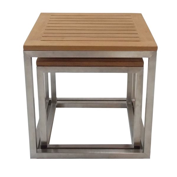 Ensemble de 2 tables d'appoint en teck Alea par ARB Teak & Specialties