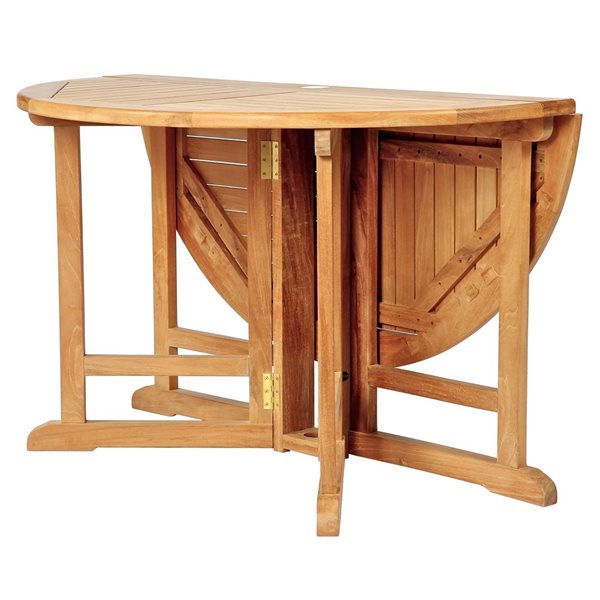 ARB Teak & Specialties 48-in Teak Round Folding Dining Table