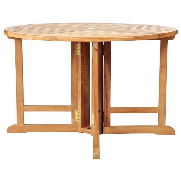 ARB Teak & Specialties 48-in Teak Round Folding Dining Table