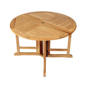 ARB Teak & Specialties 48-in Teak Round Folding Dining Table