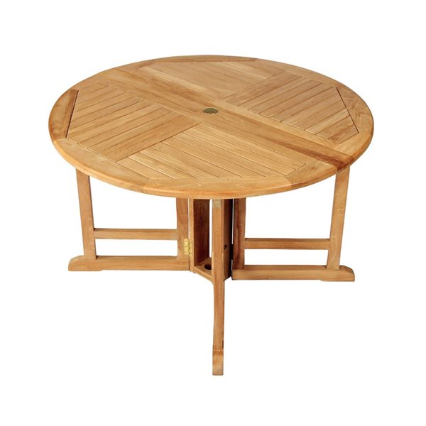 Table de patio pliante ronde en teck ARB Teak & Specialties 48 po