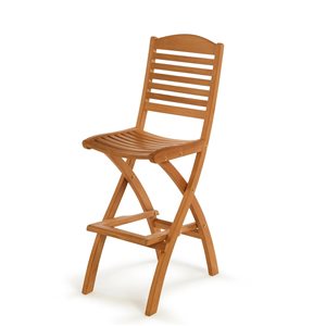 ARB Teak & Specialties Manhattan 24 x 49 x 17.25-in Teak Folding Bar Chair