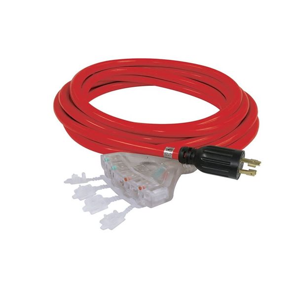 King Canada 25-ft Generator Extension Cord with Quad Tap