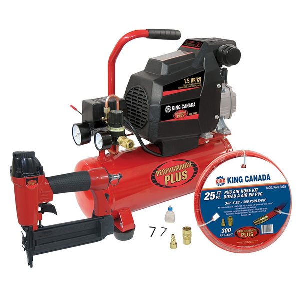 King Canada HP Air Compressor and Brad Nailer Combo Kit 8449C
