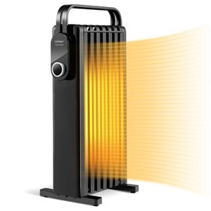 Costway 1500W 12.5A Electric Space Oil Filled Radiator Space Heater with Foldable Rack - Black