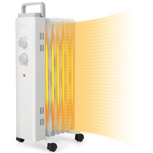 Costway 1500W Oil Filled Electric Radiant Heater with Safety Protection