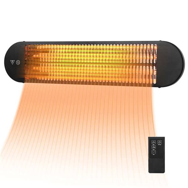 Costway 750W/1500W Wall Mounted Patio Heater with Remote Control and Adjustable Angle