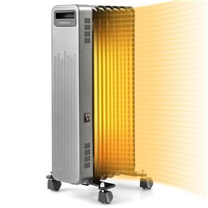 Costway 1500W Portable Electric Oil-Filled Radiator Heater with 3 Heat Settings