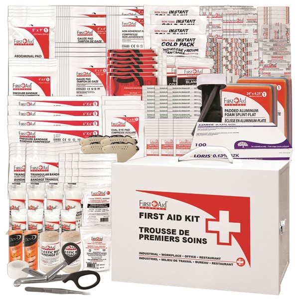 First Aid Central CSA Type 3 Intermediate Large First Aid Kit in a Metal Case