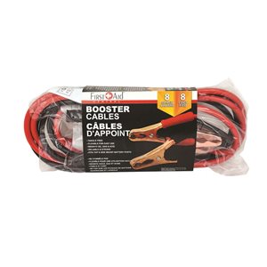 First Aid Central  8G/8 ft Booster Cables with colour wrap around