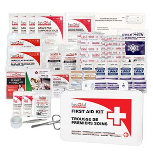 Trousse de premiers soins pour camions de First Aid Central répondant aux normes fédérales, mallette en plastique
