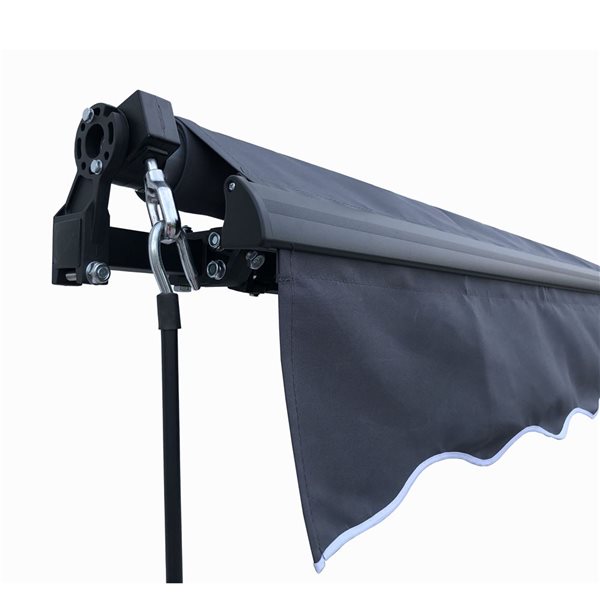 ALEKO Black Frame Retractable Home Patio Canopy Awning 10 x 8 Feet , Black Color