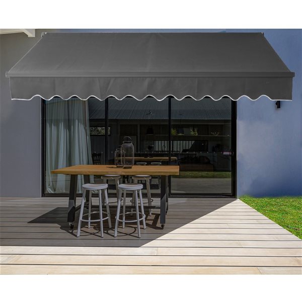 ALEKO Black Frame Retractable Home Patio Canopy Awning 10 x 8 Feet , Black Color