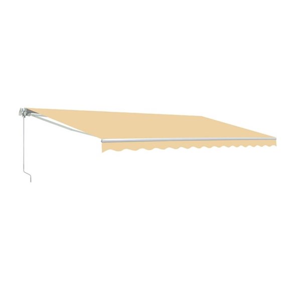 ALEKO Retractable Home Patio Canopy Awning 10 x 8 Feet Ivory Color