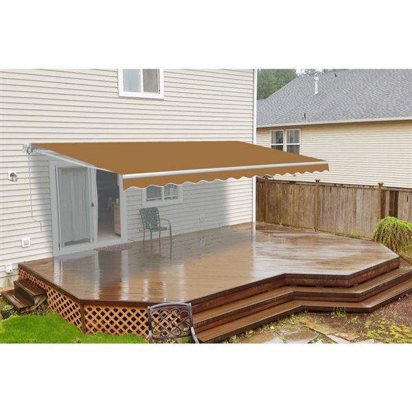 ALEKO Retractable Motorized 12' X 10' Patio Awning Sand