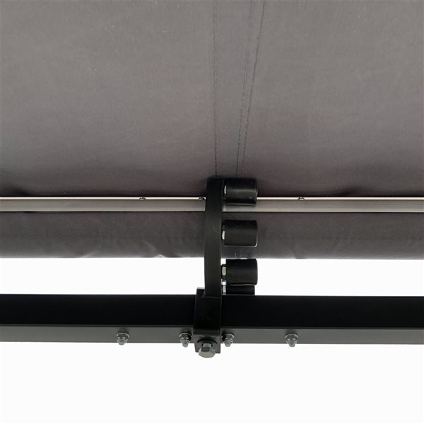 ALEKO Motorized Black Frame Retractable Home Patio Canopy Awning 10'x8' Grey