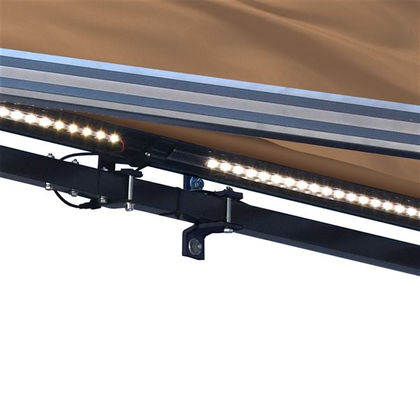 ALEKO Motorized LED Half Cassette Retractable Awning 20 X 10 Feet, Sand