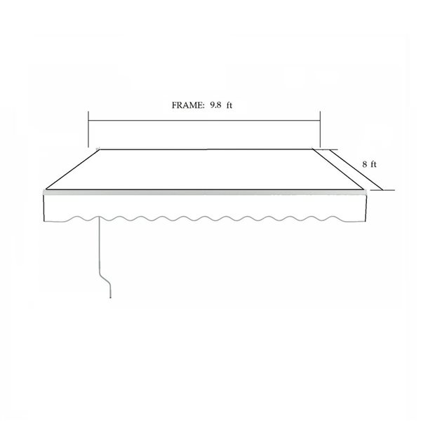 ALEKO Retractable Home Patio Canopy Awning 10 x 8 Feet Grey Color