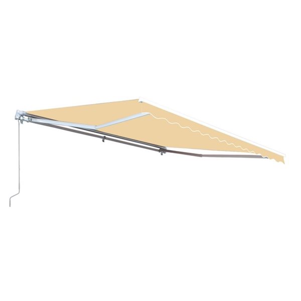 ALEKO Retractable Home Patio Awning 12 ft x 10 ft  Ivory Color