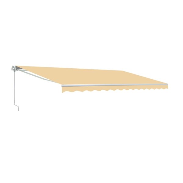 ALEKO Retractable Motorized Home Patio Canopy 10 x 8 feet Awning, Ivory Color